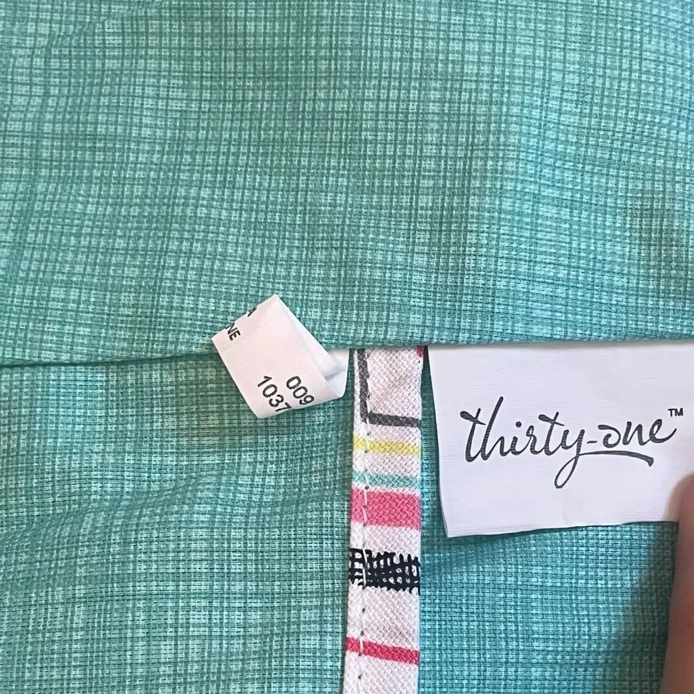 Thirty One Chevron Patterned Multicolor Blue Green Pink Hobo Bag